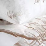 Pościel satynowa 220x200 PREMIUM 25 biała z wzorem egzotycznych brązowych liści z kolekcji Premium - 7