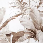 Pościel satynowa 220x200 PREMIUM 25 biała z wzorem egzotycznych brązowych liści z kolekcji Premium - 5