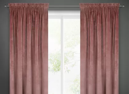 Zasłona gotowa na taśmie 140x270 VILLA welwetowa ciemny róż jednokolorowa o aksamitnej strukturze