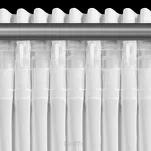 Firana na taśmie 135x270 ROSSI biała z lejącej tkaniny z delikatnym nadrukiem - 9