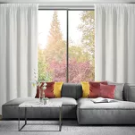 Firana na taśmie 135x270 ROSSI biała z lejącej tkaniny z delikatnym nadrukiem - 11