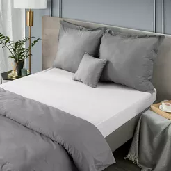 Prześcieradło z bawełny jersey z gumką białe 220x200 Design 91