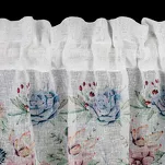 Zazdrostka gotowa w tunelu 150x30 DORA biała z etaminy zdobiona koronką z nadrukiem kwiatowym - 3