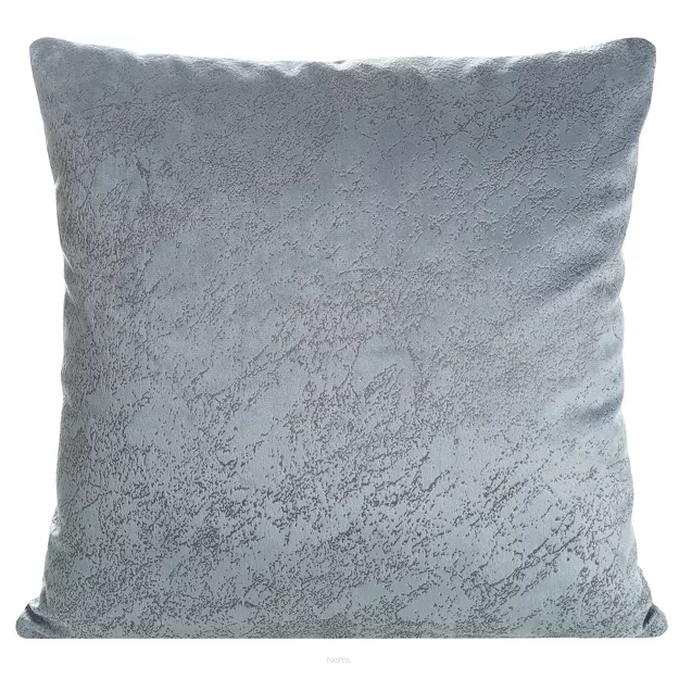Poszewka welwetowa 40x40 RIVA stalowa z nadrukiem imitującym marmur