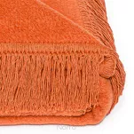Koc bawełniany 150x200 0293-8 ginger rudy gładki z frędzlami - 2