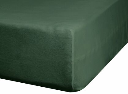 Prześcieradło z satyny bawełnianej z gumką NOVA 3 ciemna zieleń 180x200