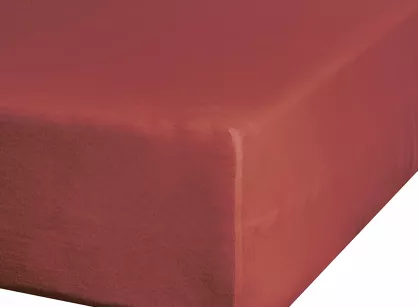 Prześcieradło z satyny bawełnianej z gumką NOVA 3 czerwone 220x200