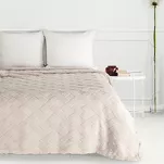 Koc 170x210 CARO beżowy puszysty typu flano z wytłaczanym wzorem Design 91 - 7