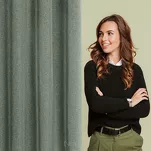 Zasłona gotowa na przelotkach 140x250 ANGELICA ciemna zieleń z etaminy z wzorem deszczyku - 9