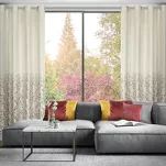 Zasłona na przelotkach 140x250 TORI welwetowa kremowa z szampańskim wzorem gałązek - 8