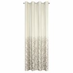 Zasłona na przelotkach 140x250 TORI welwetowa kremowa z szampańskim wzorem gałązek - 10