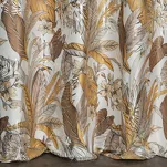 Zasłona na przelotkach 140x250 ADEL welwetowa popielata ze srebrnym nadrukiem na tle egzotycznych wyrazistych liści - 3