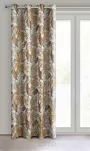 Zasłona na przelotkach 140x250 ADEL welwetowa popielata ze srebrnym nadrukiem na tle egzotycznych wyrazistych liści - 6