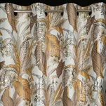 Zasłona na przelotkach 140x250 ADEL welwetowa popielata ze srebrnym nadrukiem na tle egzotycznych wyrazistych liści - 4