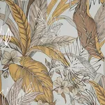 Zasłona na przelotkach 140x250 ADEL welwetowa popielata ze srebrnym nadrukiem na tle egzotycznych wyrazistych liści - 2
