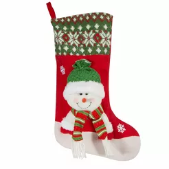 Skarpeta świąteczna 28x50 SNOW 4 czerwień zielona z aplikacją