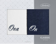 Komplet Ręczników 2x50x90 ON ONA białe granatowe - 2