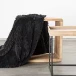 Koc na fotel futrzany 70x160 TIFANY 1 czarny jednokolorowy puszysty z kolekcji Design 91 - 5
