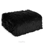 Koc na fotel futrzany 70x160 TIFANY 1 czarny jednokolorowy puszysty z kolekcji Design 91 - 6