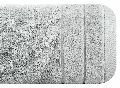 Ręcznik bawełniany 30x50 DAMLA stalowy gładki z subtelną bordiurą