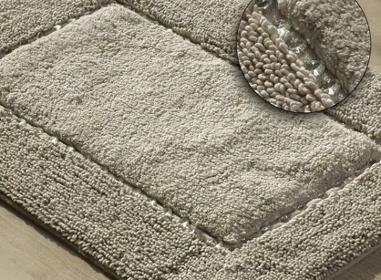 Dywanik bawełniany 50x70 CHIC ciemny beż zdobiony kryształkami