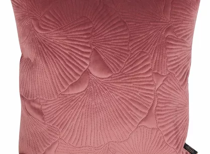 Poszewka welwetowa 45x45 VELVET 58C ciemny róż z wzorem liści miłorzębu