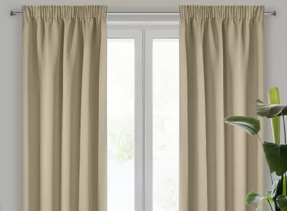 Zasłona na taśmie 135x270 PARISA zaciemniająca beżowa jednokolorowa Design 91