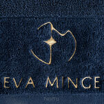 Ręcznik 50x90 GAJA Eva Minge granatowy z welwetową bordiurą sygnowaną logo projektantki - 2