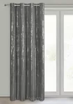 Zasłona gotowa na przelotkach 140x250 LIBI grafitowa z mikrofibry z błyszczącym srebrnym nadrukiem - 2