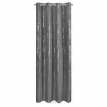 Zasłona gotowa na przelotkach 140x250 LIBI grafitowa z mikrofibry z błyszczącym srebrnym nadrukiem - 3