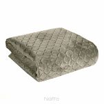 Narzuta welwetowa 200x220 DIMON ciemny beż pikowana w geometryczny wzór - 4