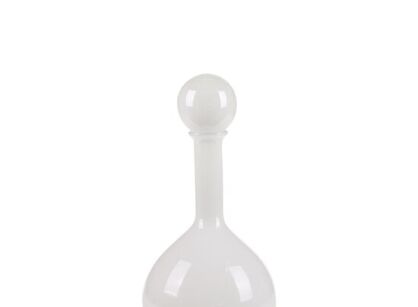 Karafka dekoracyjna szklana fi 23x50 ISLA 3 smukła z barwionego białego szkła