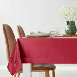 Obrus welwetowy 145x180 VELVET bordowy wykończony mankietem