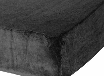 Prześcieradło z polaru FLANO z gumką czarne 220x200 puszyste