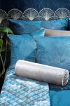 Poszewka welwetowa 45x45 LOTOS 8 turkusowa ze złotym nadrukiem kwiatu lotosu obszyta lamówką Limited Collection - 4