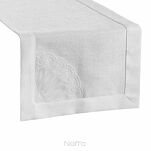 Bieżnik 40x140 ELEN złamana biel z ozdobną kantą i wyhaftowaną koronką na brzegu z kolekcji Premium - 6