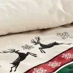 Pościel świąteczna 220x200 AUSTIN czerwono zielona wzór kraty z bawełny renforce - 4