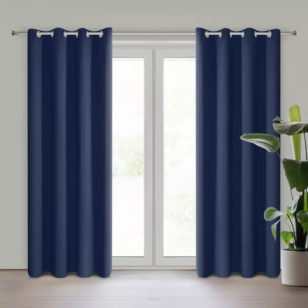 Zasłona na przelotkach 135x270 LOGAN zaciemniająca grafitowa jednokolorowa z półmatowej tkaniny