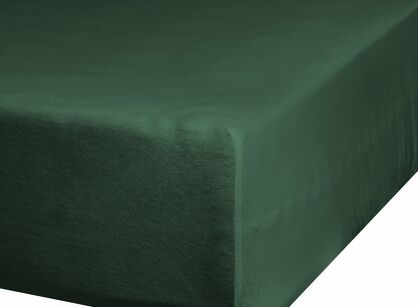 Prześcieradło z bawełny jersey z gumką ciemna zieleń 240x220 Design 91