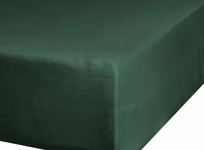 Prześcieradło z bawełny jersey z gumką ciemna zieleń 240x220 Design 91