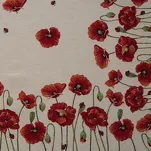 Nakładka gobelinowa 100x100 1064 naturalna z nadrukiem maków - 3