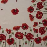 Nakładka gobelinowa 100x100 1064 naturalna z nadrukiem maków - 2