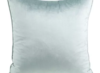 Poszewka welwetowa dwukolorowa 40x40 MEL 2 szara stalowa z ozdobną wypustką