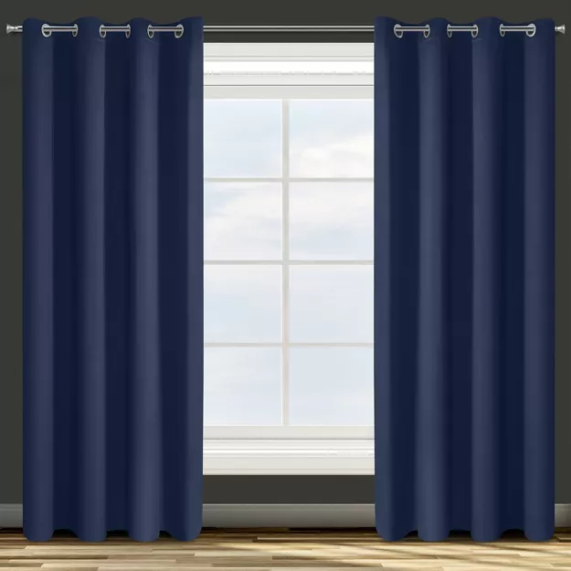 Zasłona gotowa na przelotkach 135x250 PARISA zaciemniająca granatowa jednokolorowa Design 91