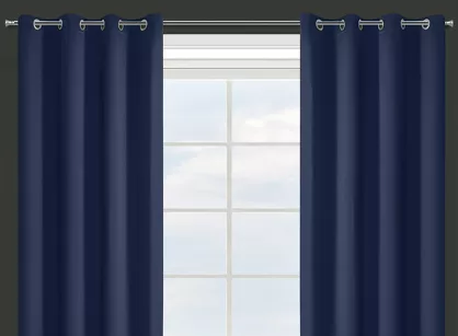 Zasłona gotowa na przelotkach 135x250 PARISA zaciemniająca granatowa jednokolorowa Design 91