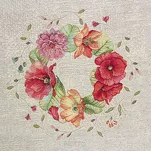 Nakładka gobelinowa 100x100 1239 popielata z wzorem kwiatów polnych - 3