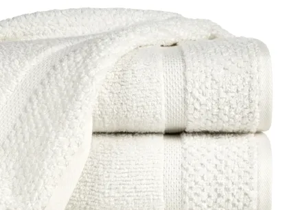 Ręcznik bawełniany 50x90 VILIA kremowy puszysty z ryżową bordiurą