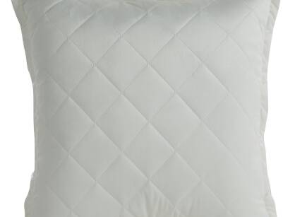 Poszewka welwetowa 60x60 KRISTIN 1 biała przeszywana pikowana w geometryczny wzór