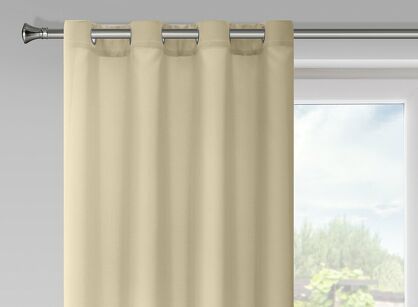 Zasłona na przelotkach 140x175 RITA jednokolorowa beżowa z miękkiej tkaniny