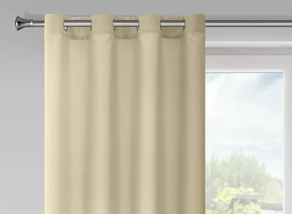 Zasłona na przelotkach 140x175 RITA jednokolorowa beżowa z miękkiej tkaniny